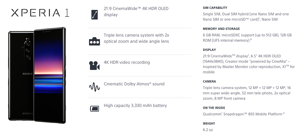 Sony XPERIA 1