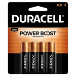 Duracell Coppertop AA (4-pack) Alkaline Batteries (cs=56cards, 4bx x 14card)