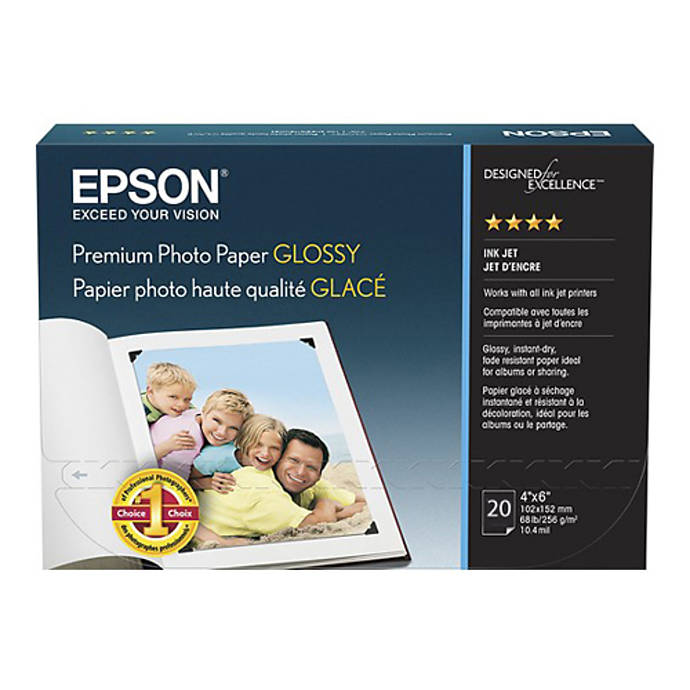 Epson Value Photo Paper Glossy 4x6 20 Sheets Printing Scanning