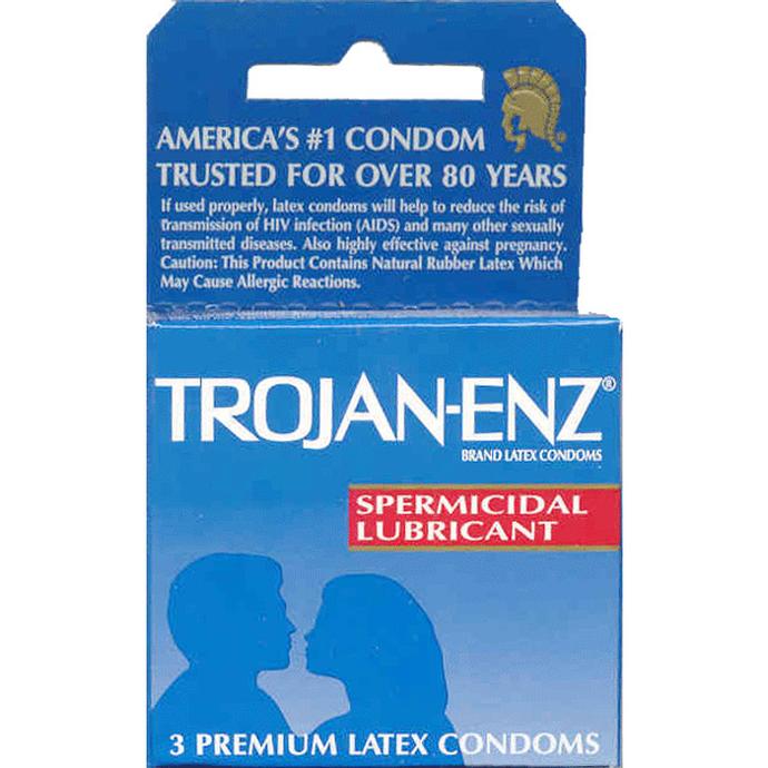 Trojan Condoms 3pk Dark Blue Spermicidal Lubricated Condoms and