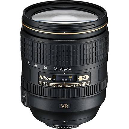Nikon AF-S Nikkor 24-120mm f/4G ED VR Telephoto Zoom Lens - Black
