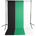 Savage Green, Black  and  White Muslin Backdrops with Background Support Stand