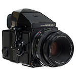 Used Bronica ETRSI W/ Metered Finder, 120 Back, and 75MM F/2.8 - Good