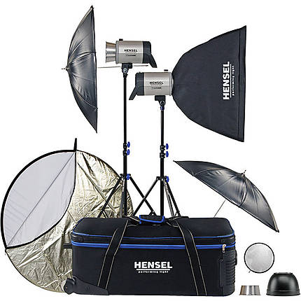 Used Hensel Integra Plus 2 Light Kit w/ Stands (1000 Total W/s) - Good
